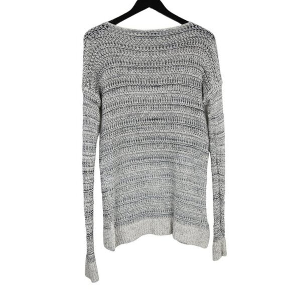 VINCE Heathered Marled Knited Scoop Neck Slouchy Fit Grey Sweater - Picture 3 of 5